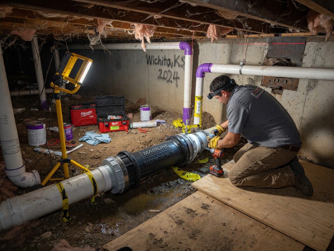 Backwater Valve Installation in Wichita, KS